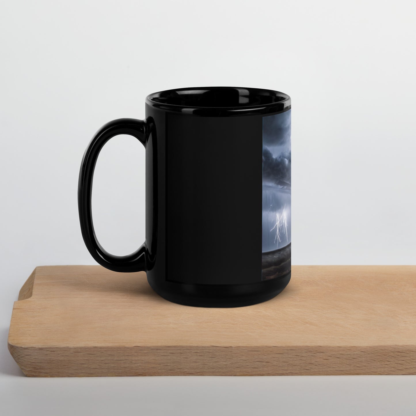 Black Glossy Mug _ Double Anime Happy Smiley Drip